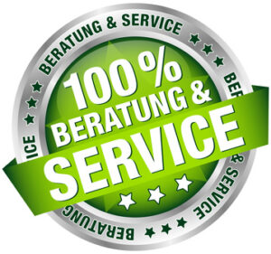 Button Banner "100% Beratung & Service" grün